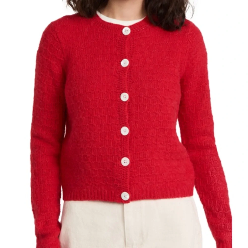 Alex Mill Vibrant Red Button-Up Cardigan - Picture 8 of 8